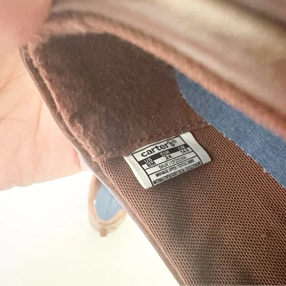 Carter's Toddler Boy Slip-On Faux Leather Baux Boat Shoes Brown 8 - Picture 7 of 9